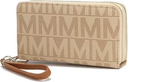 Vista 74 de MKF Collection Mia K - Cartera de pulsera para mujer, pequeña cartera de cuero vegano para tarjetas de crédito con cremallera y bolsillo