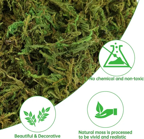 Vista 3 de YUNVI Musgo artificial de gran capacidad de 10.5 onzas para plantas en maceta, hierba de musgo artificial natural para plantas