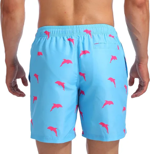 Vista 3 de Biwisy Mens Swim Trunks Quick Dry Swim Shorts with Mesh Lining Funny Beach Shorts
