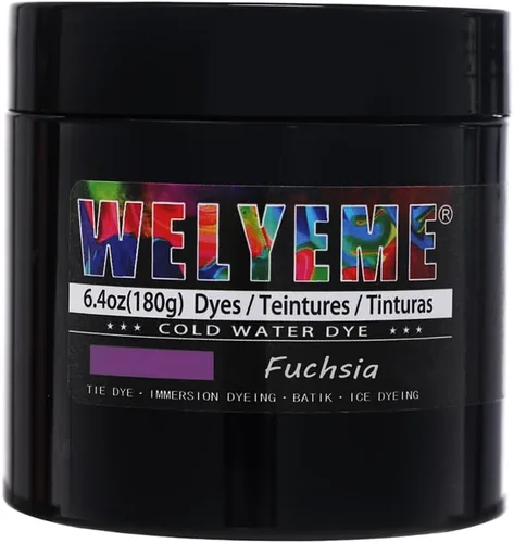 Vista 6 de Polvo de tinte para agua fría, surtido de 8 colores, 7/2-oz. frascos a granel, para teñido anudado, batik, teñido con hielo