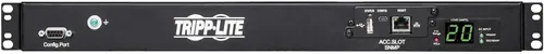 Vista 2 de Tripp Lite PDU medido, interruptor de transferencia automática (ATS), tarjeta de red WEBCARDLX, 20A, 200-240V, 3.8kW - 8 salidas C13 y 2 salidas