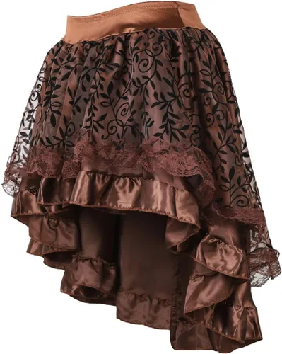 Vista 2 de Zhitunemi Disfraz steampunk de talla grande para mujer, vestido de pirata, falda renacentista, trajes altos y bajos, trajes de salón para niña