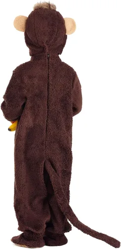 Vista 3 de Toddler Funny Monkey Costume - Jumpsuit with Headpiece & Booties, Includes Stuffed Tail