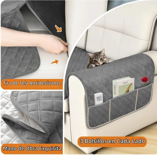 Vista 4 de Arfntevss - Fundas impermeables para sofá seccional en forma de L, cubiertas lavables de terciopelo para sofá para perros y mascotas, protector