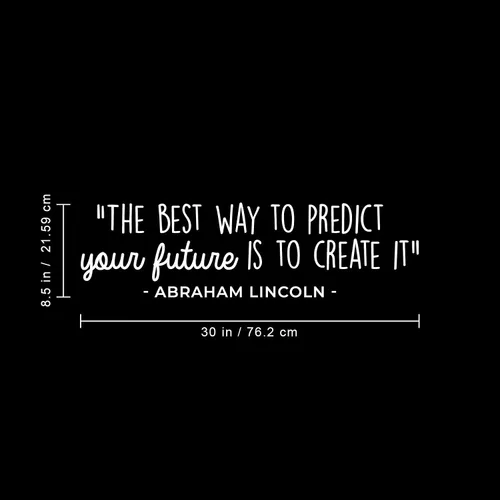 Vista 2 de Calcomanía de vinilo para pared, la mejor manera de predecir el futuro es crearlo, 8.5 x 30 pulgadas, cita motivacional de Abraham Lincoln