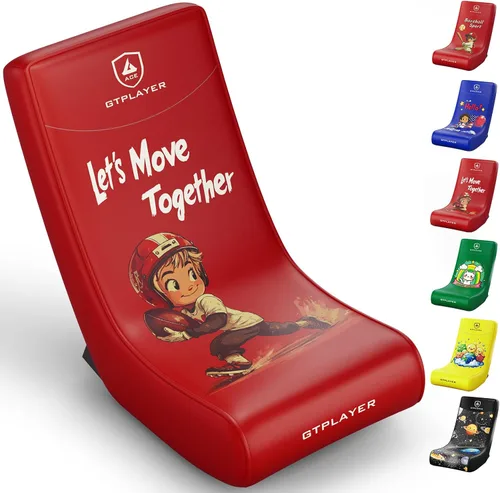 Vista 15 de GTPLAYER Silla mecedora de suelo para juegos – Sillas de juego rodantes con limitador de ángulo, asiento de suelo oscilante para jugadores, compacta