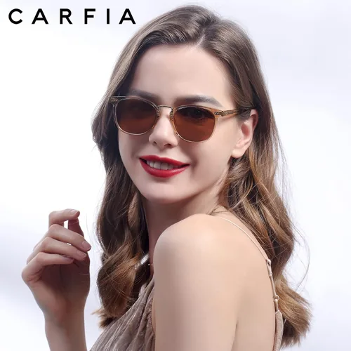 Vista 9 de CARFIA Gafas de sol polarizadas pequeñas para mujer, hechas a mano, marco de acetato, gafas de sol retro CA5015