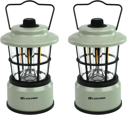 Vista 7 de LUXPRO LP1536 Rechargeable Retro Lantern 500 Lumens Dual Power LED Camping Lantern (Pink, 1 Pack, Rechargeable)