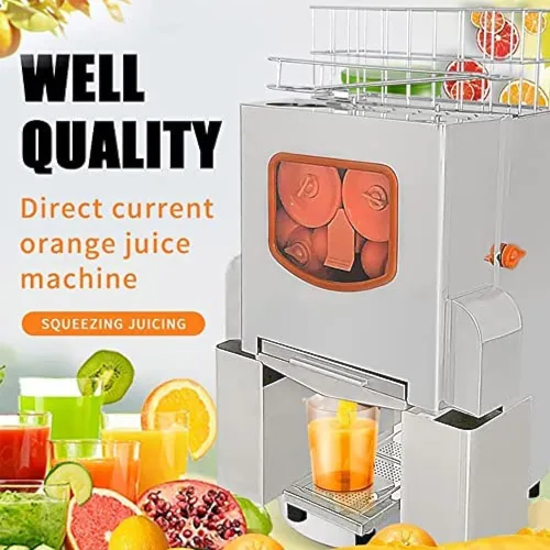 Vista 2 de Máquina exprimidora eléctrica de jugo de cítricos, fabricante comercial de jugo de naranja fresco para uso en tiendas, bares, restaurantes, pelado
