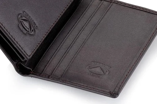 Vista 60 de Stealth Mode Cartera de cuero triple RFID para hombres con soporte de identificación abatible (negro)