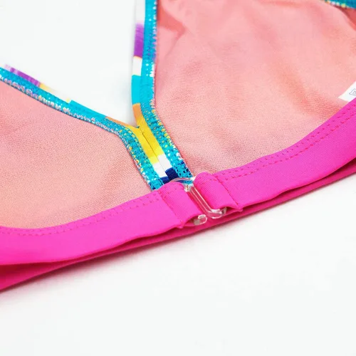 Vista 6 de Scuping Traje de baño de dos piezas con tiras degradadas para niñas