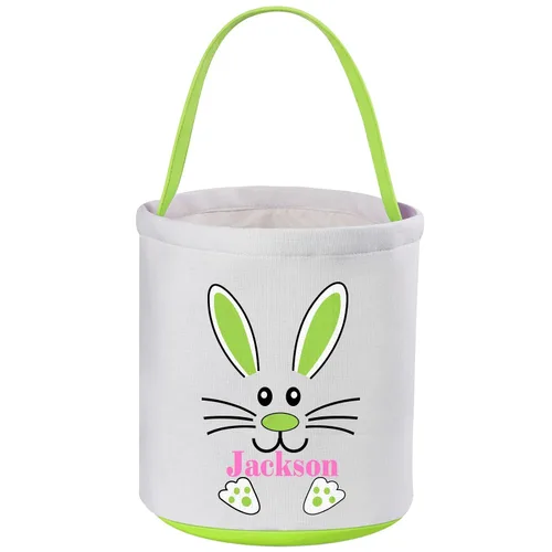 Vista 9 de Cestas de Pascua personalizadas, canasta de Pascua de VAPCUFF para niños, regalos de Pascua, bolsas de caza de huevos de Pascua para niñas y niños