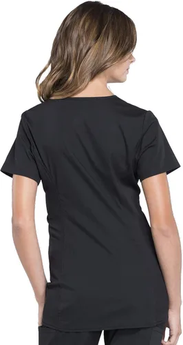 Vista 4 de Cherokee Women's Maternity Scrub Top with 3 Pockets Mock Wrap WW685