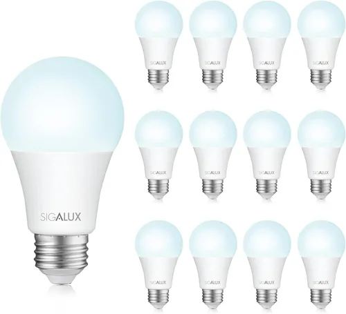 Vista 8 de Sigalux Bombillas LED equivalentes a 100 vatios equivalentes a bombillas estándar, bombillas cálidas A19 de 2700 K, blanco suave, no regulable, base