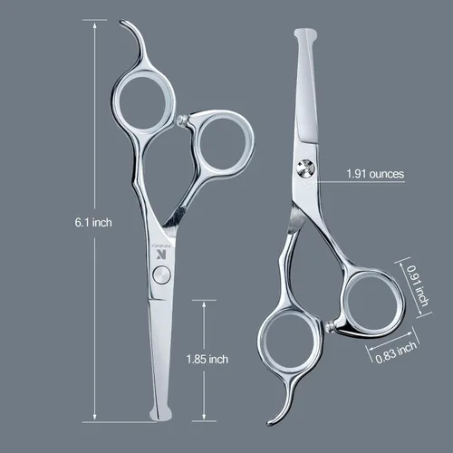 Vista 2 de Tijeras de corte de pelo para niños de 6.1 pulgadas, puntas redondeadas, tijeras profesionales de corte de pelo seguras para bebés, niños, mujeres