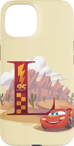 Vista 6 de Disney & Pixar - Carcasa para iPhone 17, diseño de letra L con monograma de letras L Lightning McQueen