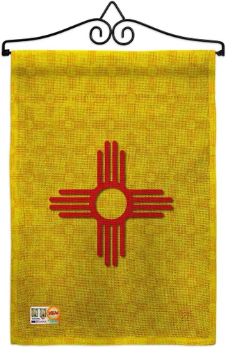 Vista 6 de Bandera de jardín de Estados Nuevo México Regional Estados Unidos Territorios Americanos República País Particular Área Pequeña Decorativa Patio