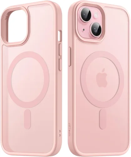 Vista 14 de JETech - Carcasa magnética mate para iPhone 15, color negro Compatible con MagSafe, parte trasera mate translúcida, protección delgada a prueba