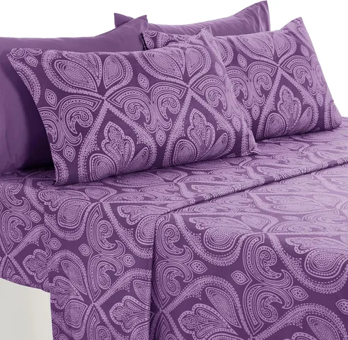 Vista 20 de Black Paisley Sheet Set, Twin - Ultra Soft Deep Pocket Paisley Black