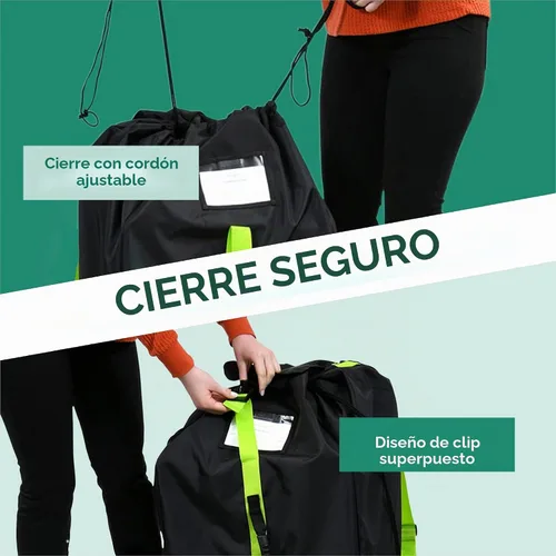 Vista 6 de reperkid Bolsa de viaje para asiento de automóvil para avión, negro y verde, 33" H x 18" W x 18" D, se adapta a la mayoría de asientos convertibles