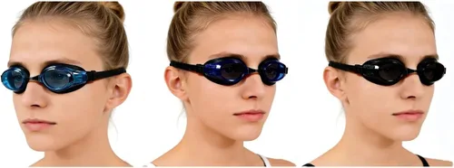Vista 4 de Paquete de 3 gafas de natación para adultos y niños a partir de 6 años, sin fugas, antivaho con protección UV, con 3 fundas duras de viaje
