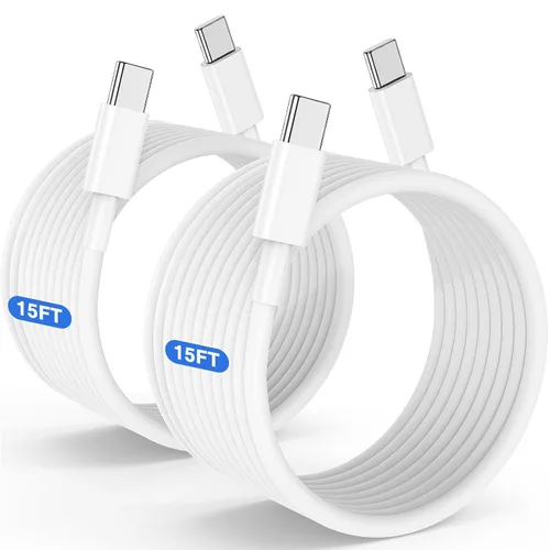 Vista 12 de Cable largo USB C a C de carga rápida de 10 pies, 60 W, cable de carga tipo C a C para Apple iPhone 18 Pro Max/18 Pro/DUO/17 Pro Max/17 Air/16 Pro
