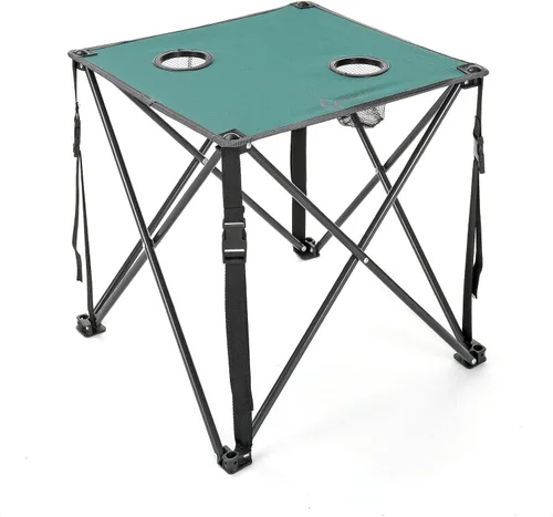 Vista 14 de ARROWHEAD OUTDOOR Mesa plegable portátil de 26 pulgadas (26.0 in), 2 portavasos, cuadrado, funda de transporte, marco de acero, lona 600D de alto