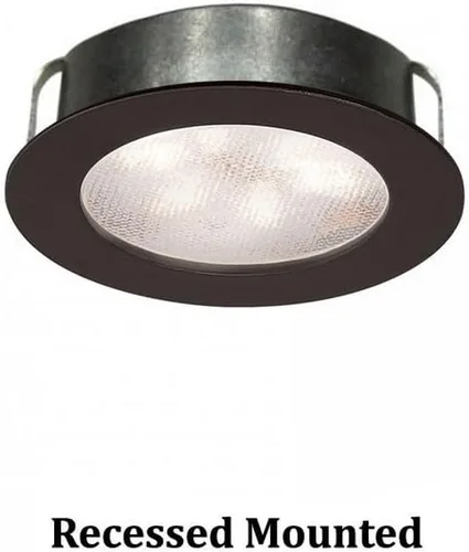 Vista 2 de WAC Lighting HR-LED87-27-BN Luz LED de botón redonda blanca suave de 3000K, níquel cepillado