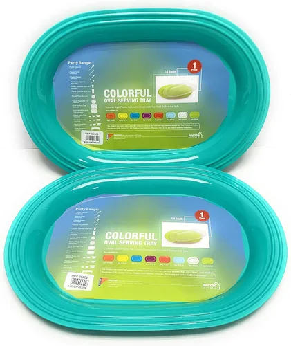 Vista 13 de Mintra Home - Platos reutilizables para servir (azul, cuadrado, 2 unidades (14 pulgadas)