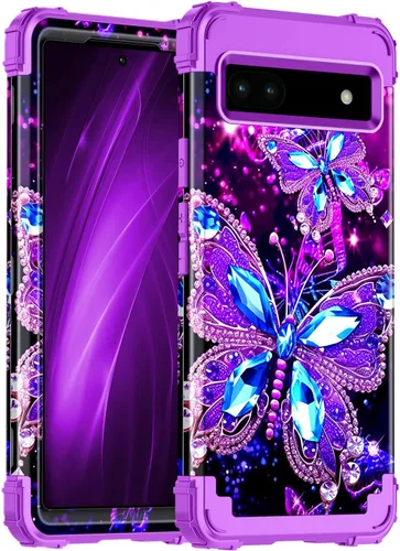 Vista 12 de Hekodonk Funda para Google Pixel 6A (2022), resistente cuerpo completo, protección a prueba de golpes, plástico duro+goma de silicona híbrida 3