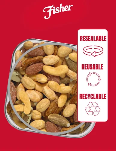 Vista 8 de FISHER Snack Mezcla de nueces con maní, almendras de 24 onzas, anacardos, filberts, nueces, nueces de Brasil