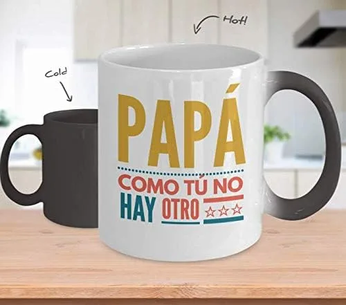 Vista 2 de Regalo para Papa Taza de Café Padre Vaso, taza de café divertidas, tazas personalizadas, taza de café inspiradoras, taza con mensajes positivos.