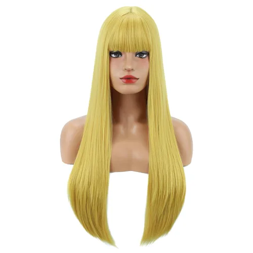 Vista 17 de BERON Pelucas negras de cabello largo liso con flequillo, para mujer, a la moda, resistente al calor, sintético, aspecto natural, para fiesta