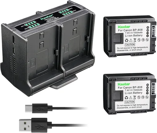 Vista 6 de Kastar Cargador de batería cuádruple compatible con Canon BP-808, BP808, BP-809, BP809, BP-819, BP819, BP-827, BP827, cargador Canon CG-800