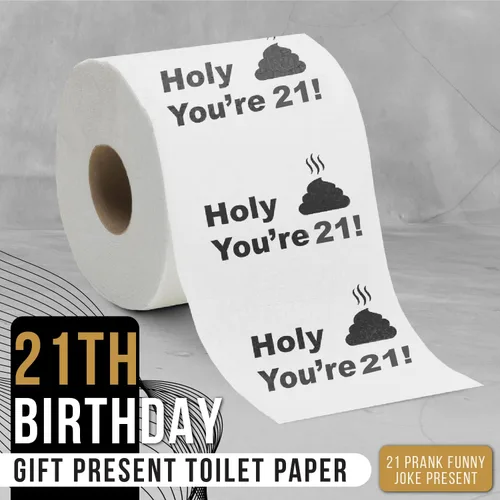 Vista 2 de Papel higiénico para decoración de cumpleaños número 21 para hombres y mujeres, diseño divertido, gran regalo divertido de broma, ecológico, ultra