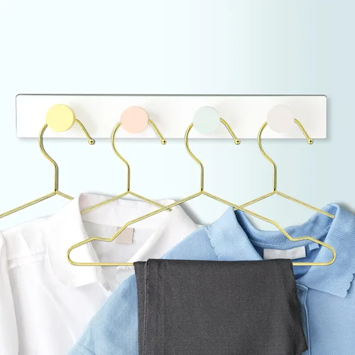 Vista 2 de Jetec 36 perchas doradas de 12 pulgadas para niños, perchas de metal fuerte para el armario de los niños, para ahorrar espacio, colgar abrigos