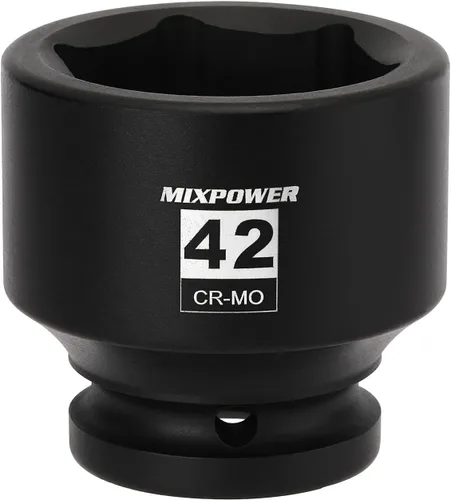 Vista 12 de MIXPOWER Zócalo de impacto poco profundo de 3/4", 1.181 in, CR-MO, métrico, 6 puntos, tuerca de eje de grado de impacto para una fácil extracción