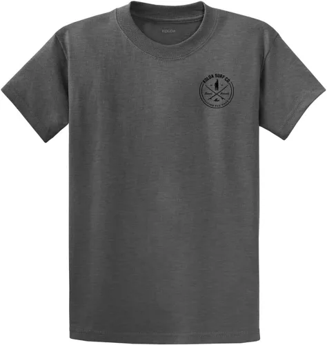 Vista 54 de Koloa Surf - Camisetas de algodón pesado para hombre, tallas grandes y altas Azul acuático/negro buscando diseño de ondas
