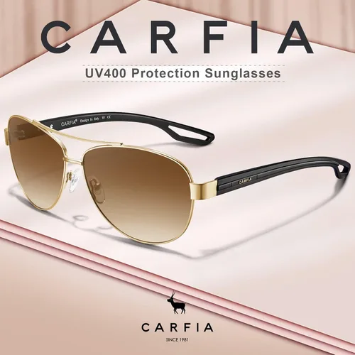 Vista 4 de CARFIA Gafas de sol polarizadas para mujer, protección UV, ultraligeras, cómodas, con marco de metal, gafas de conducción CA3210