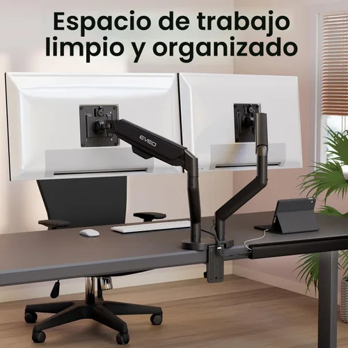 Vista 7 de EVEO Kit de gestión de cables debajo del escritorio (6 unidades) - Ocultador de cables para gestión de cables debajo del escritorio, ocultador