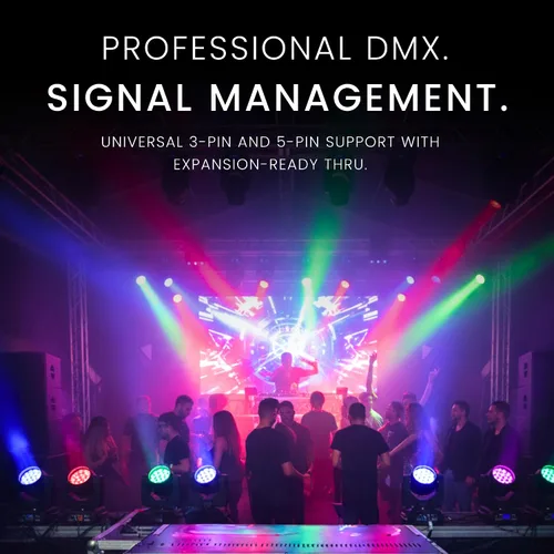 Vista 4 de CHAUVET DJ Data Stream 4 Divisor óptico universal DMX-512 con 4 salidas de entrada única, color negro