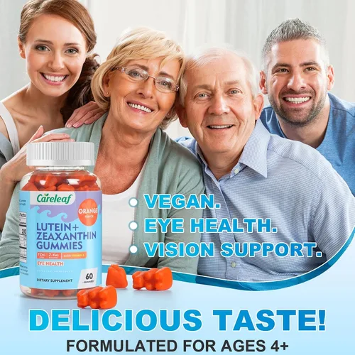 Vista 3 de Suplementos veganos de luteína y zeaxantina, luteína para ojos con zeaxantina y vitamina A, gomitas de luteína para alivio de ojos secos y visión