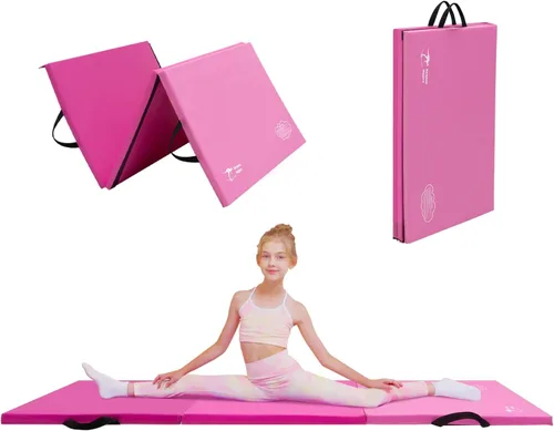 Vista 8 de Kangaroo Hoppers Gymnastics Tumbling Mats for Kids, Foldable Gym Mat with Carrying Handles for Home Activity Play