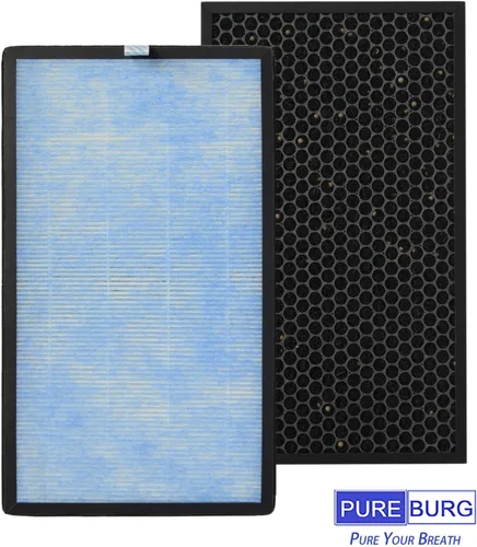 Vista 3 de PUREBURG Filtro de repuesto compatible con SimPure HP8 purificador de aire, paquete de 2 unidades de carbón activado HEPA H13 2 en 1 filtración de 4