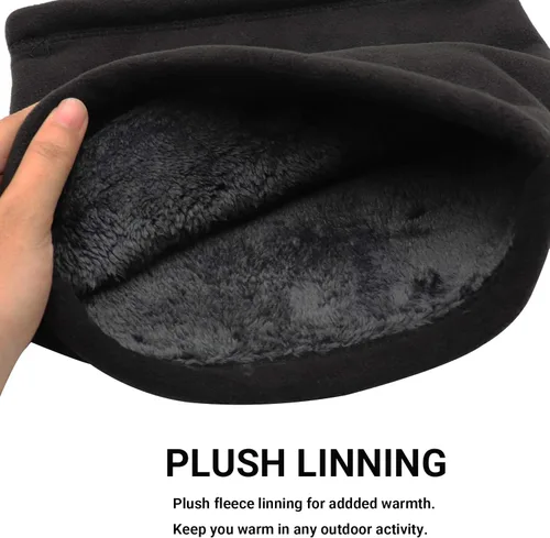 Vista 4 de Bufanda de invierno de doble capa de forro polar para el cuello, calentador de cuello, bufanda, máscara facial, gorro