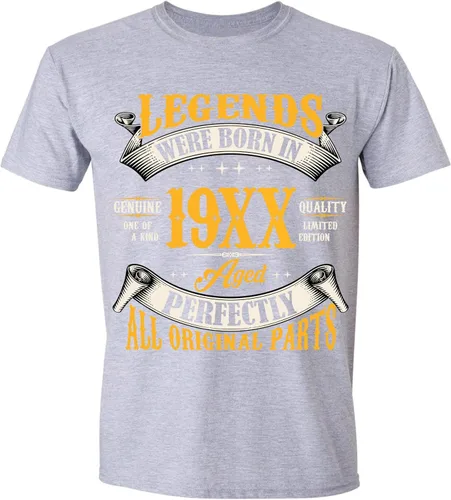 Vista 78 de Camiseta de cumpleaños para hombre, leyendas nacieron en 19XX, camiseta Negro