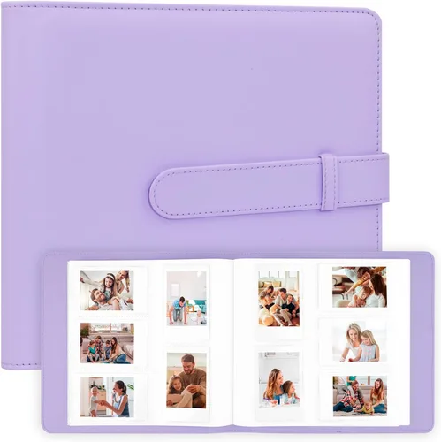 Vista 17 de Veicevol Álbum de fotos de 360 bolsillos para cámara Fujifilm Instax Mini, álbum para fotos Polaroid, cubierta de cuero, álbum de fotos para cámara