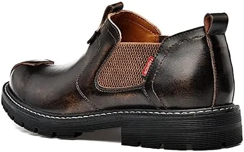 Vista 5 de Zapatos Oxfords para hombres de vestir casual botas para hombre zapato Chelsea cuero formal hombre moda marrón negro amarillo blanco tamaño grande