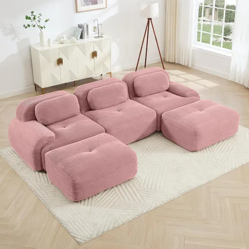 Vista 52 de Sofá sin hueso de 82 pulgadas, cómodo sofá cama de dos plazas, sofá comprimido con asiento profundo, sofá nube de pana para sala de estar