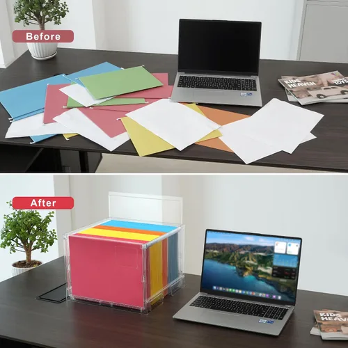 Vista 8 de Caja de Archivos UMAIL, Organizador de Archivos Colgante, Contenedores de Almacenamiento Portátiles con Tapas, Gabinete de Archivos Tamaño Carta